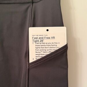 Lululemon brand new Fast and Free HR Tight 28" in Gray size 6